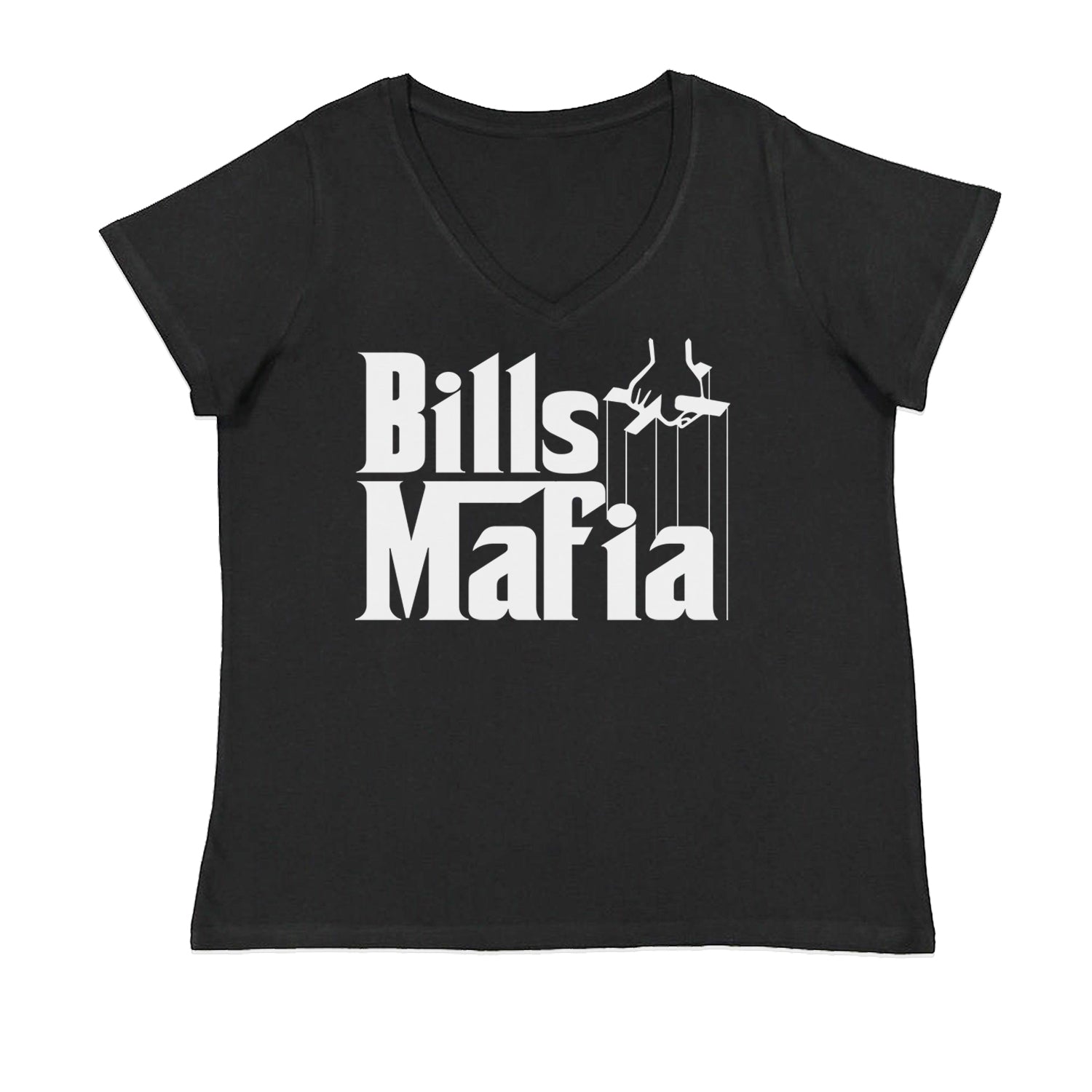 Mafia Bills Mafia Godfather Ladies V-Neck T-shirt Black