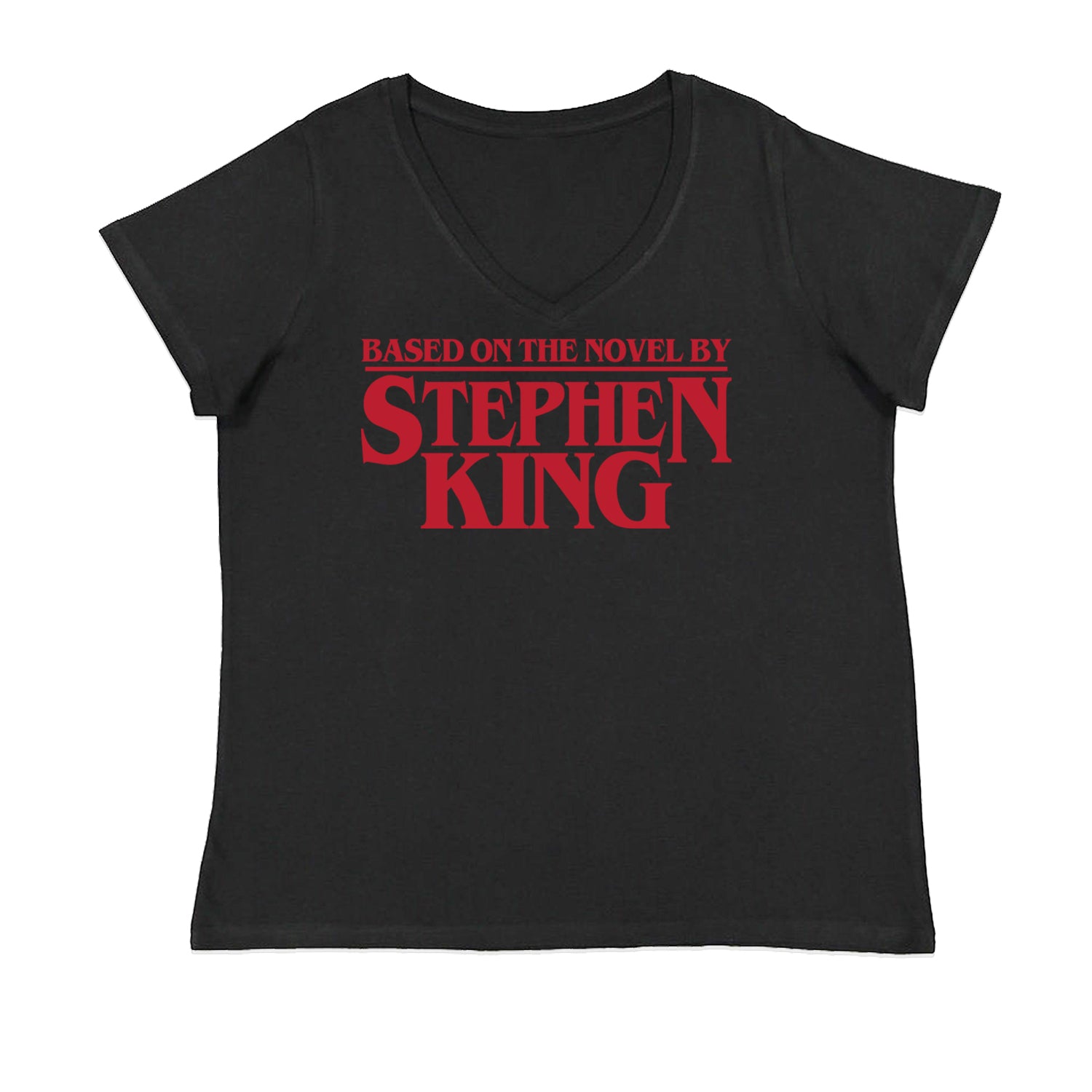 Based On The Novel By Stephen King Ladies V-Neck T-shirt Black