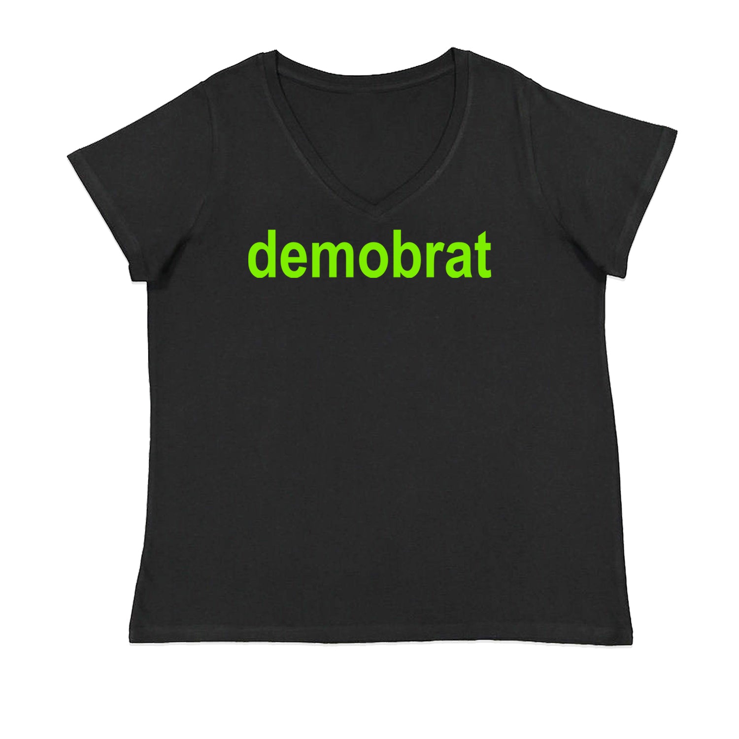 Demobrat Kamala Is Brat Vote Democrat Ladies V-Neck T-shirt Black