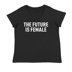 The Future Is Female Feminism  Ladies V-Neck T-shirt Black