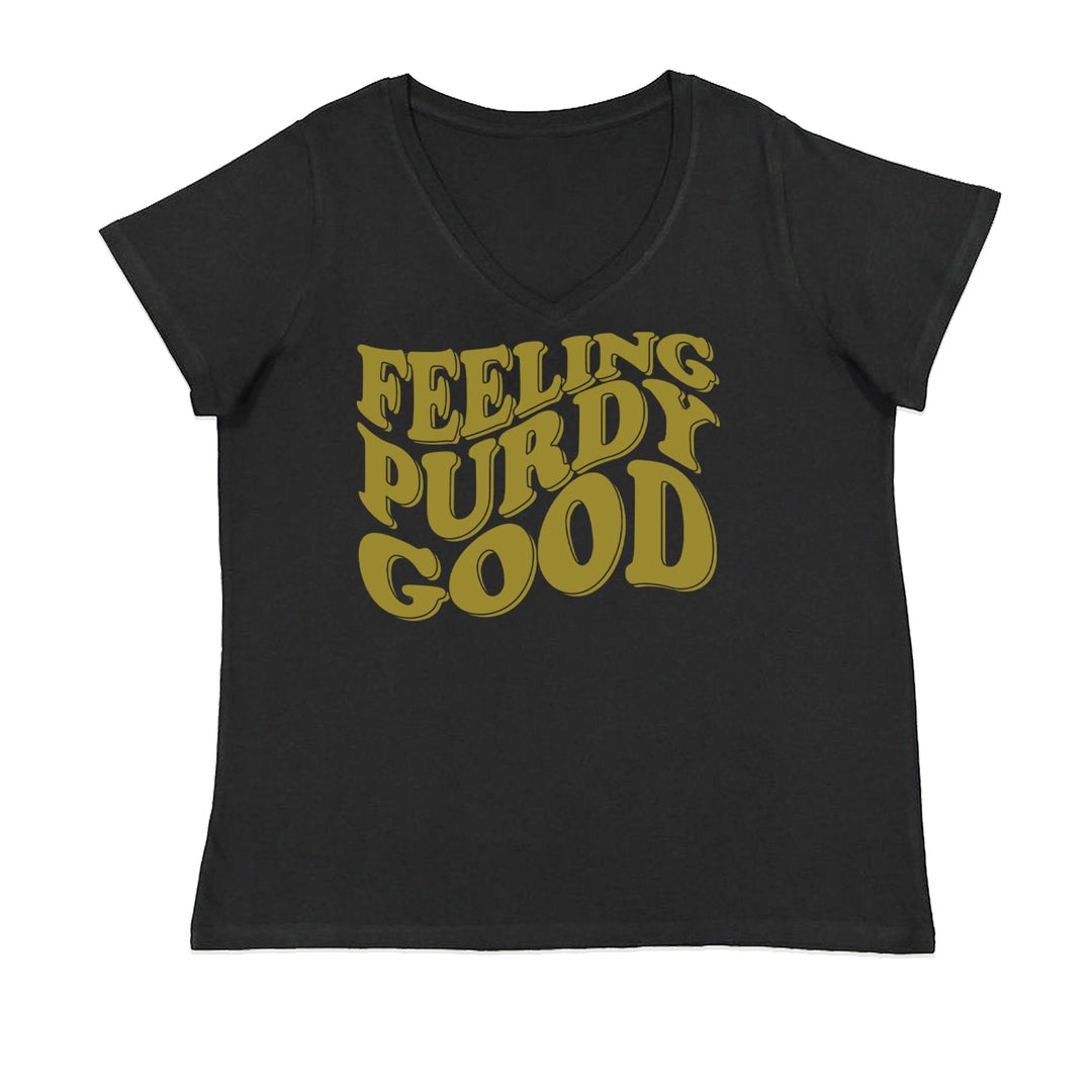 Feeling Purdy Good San Francisco Ladies V-Neck T-shirt Black