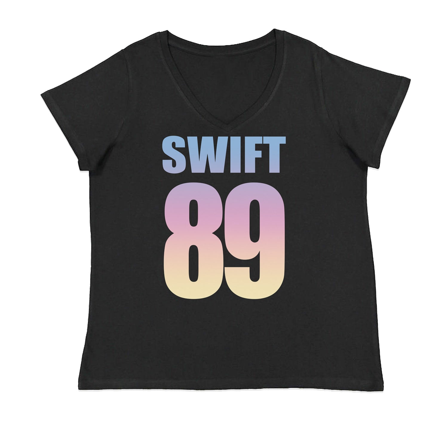 Lover Era Swift 89 Birth Year Music Fan TTPD Ladies V-Neck T-shirt Black