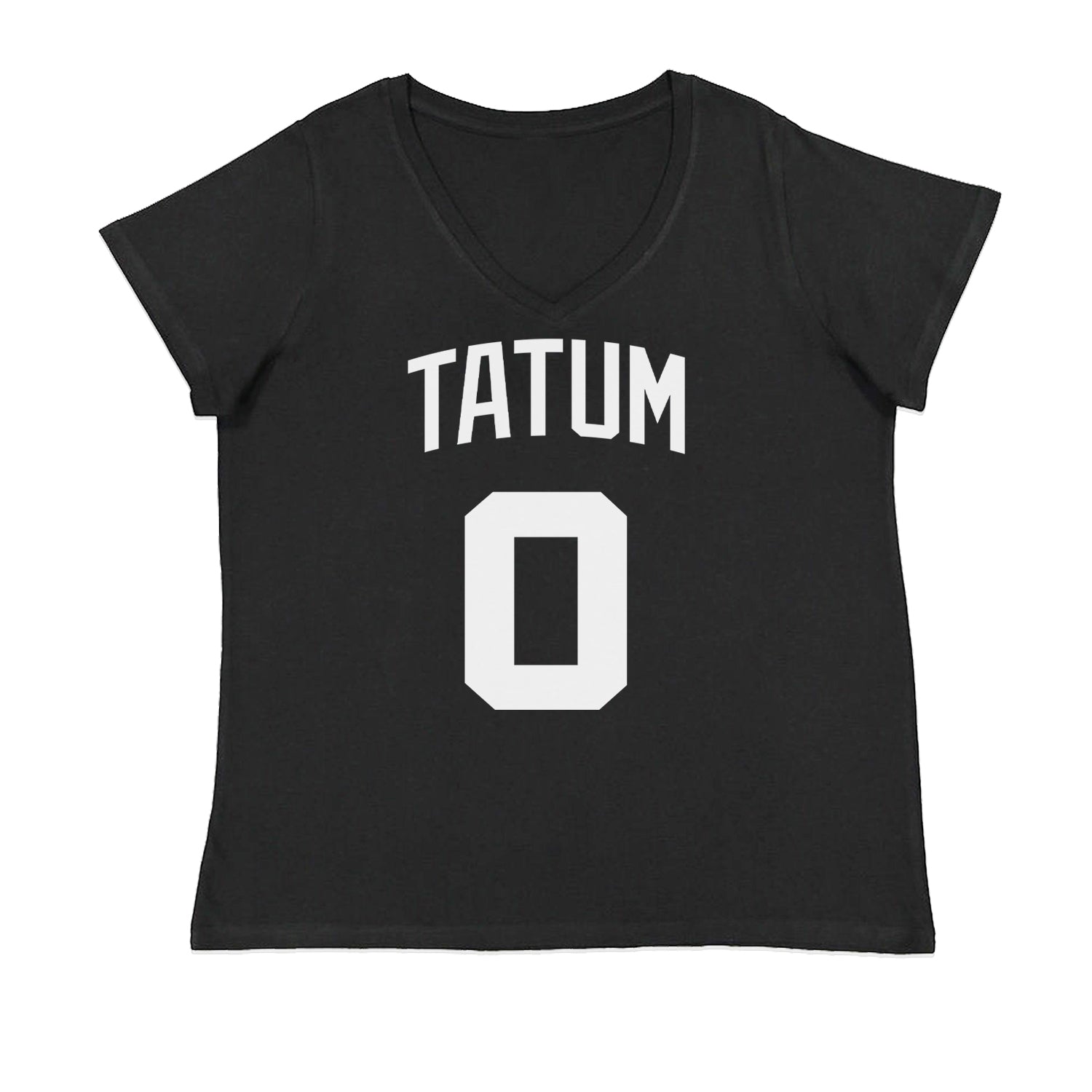 Tatum #0 Boston Basketball Ladies V-Neck T-shirt Black