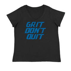 Grit Don't Quit Detroit Grit Ladies V-Neck T-shirt Black