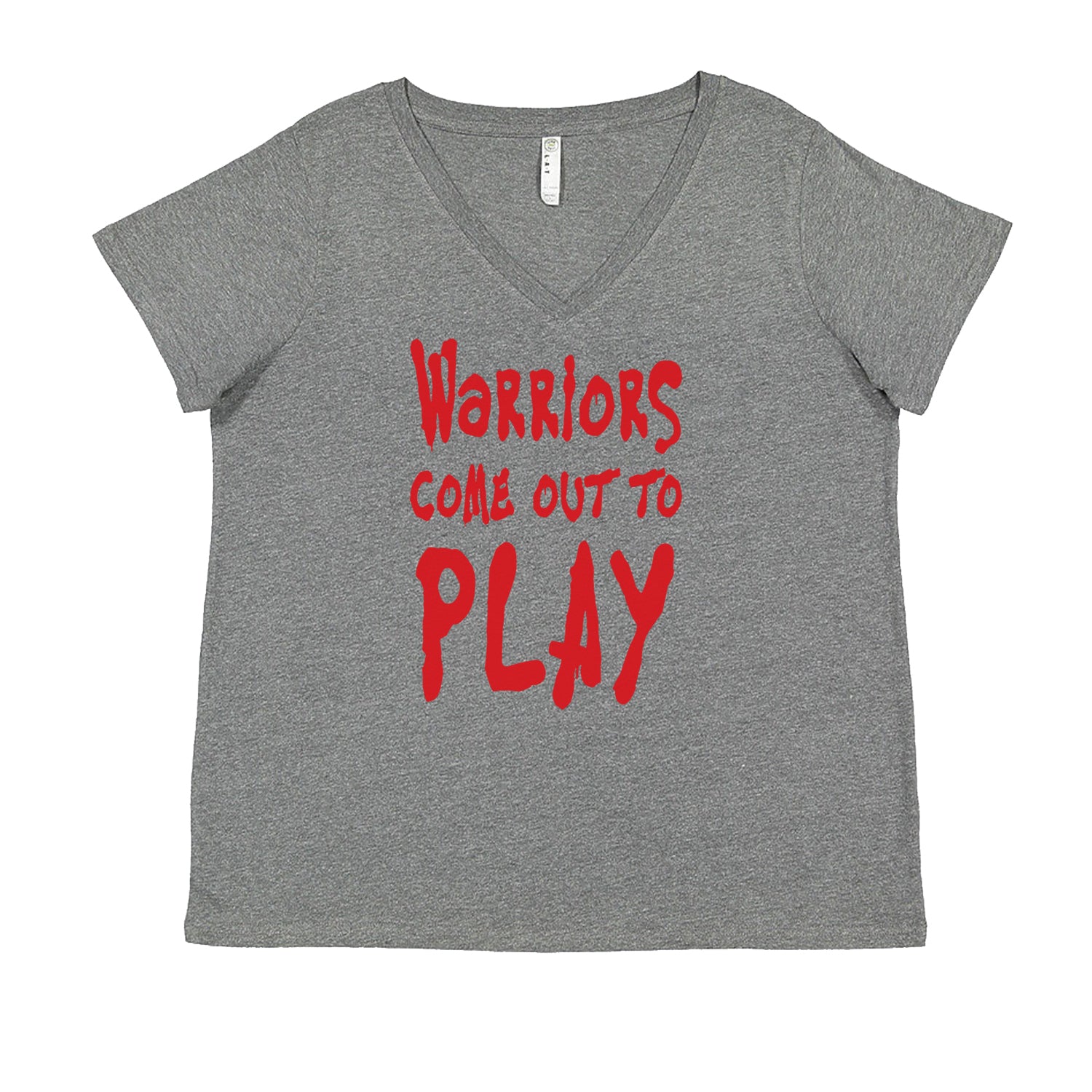 Warriors Come Out To Play  Ladies V-Neck T-shirt Heather Grey