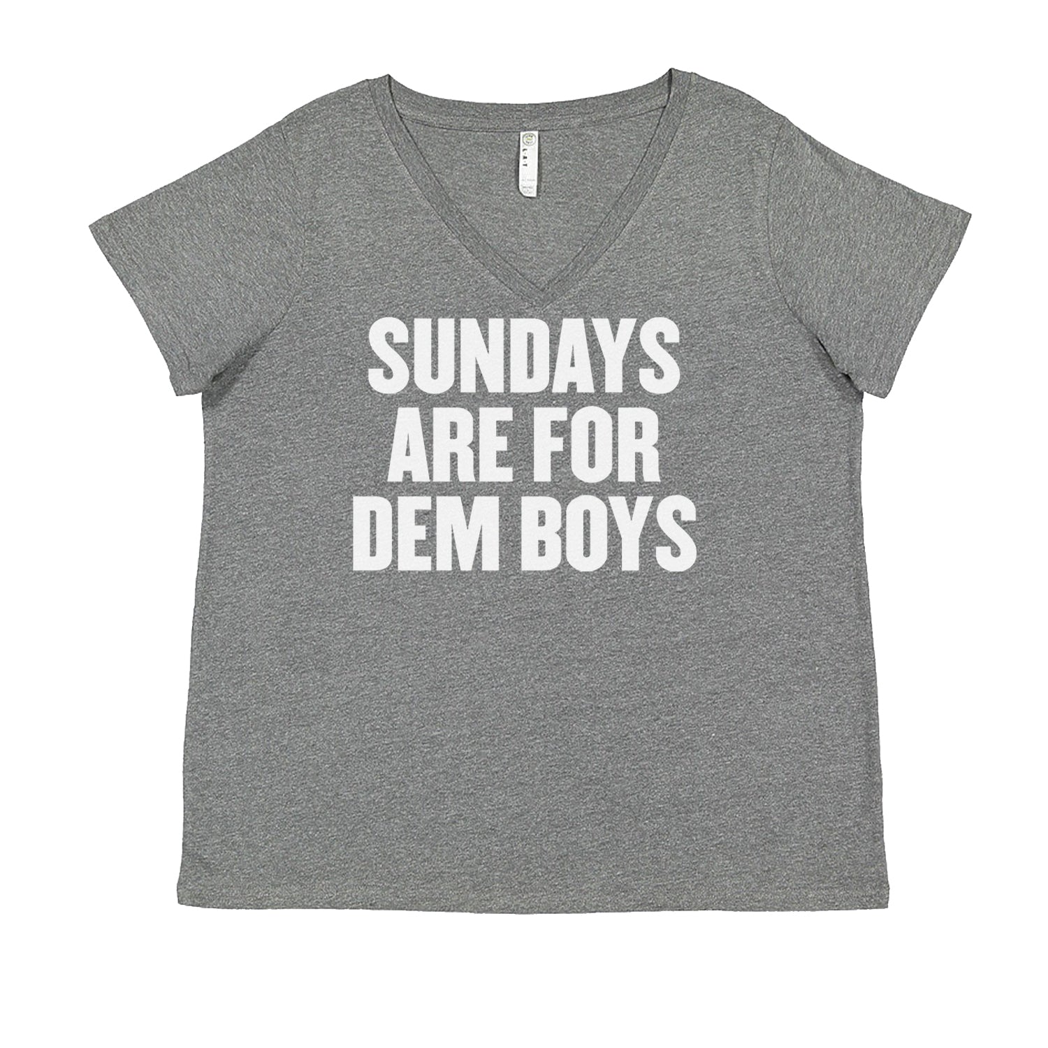 Sundays Are For Dem Boys Ladies V-Neck T-shirt Heather Grey