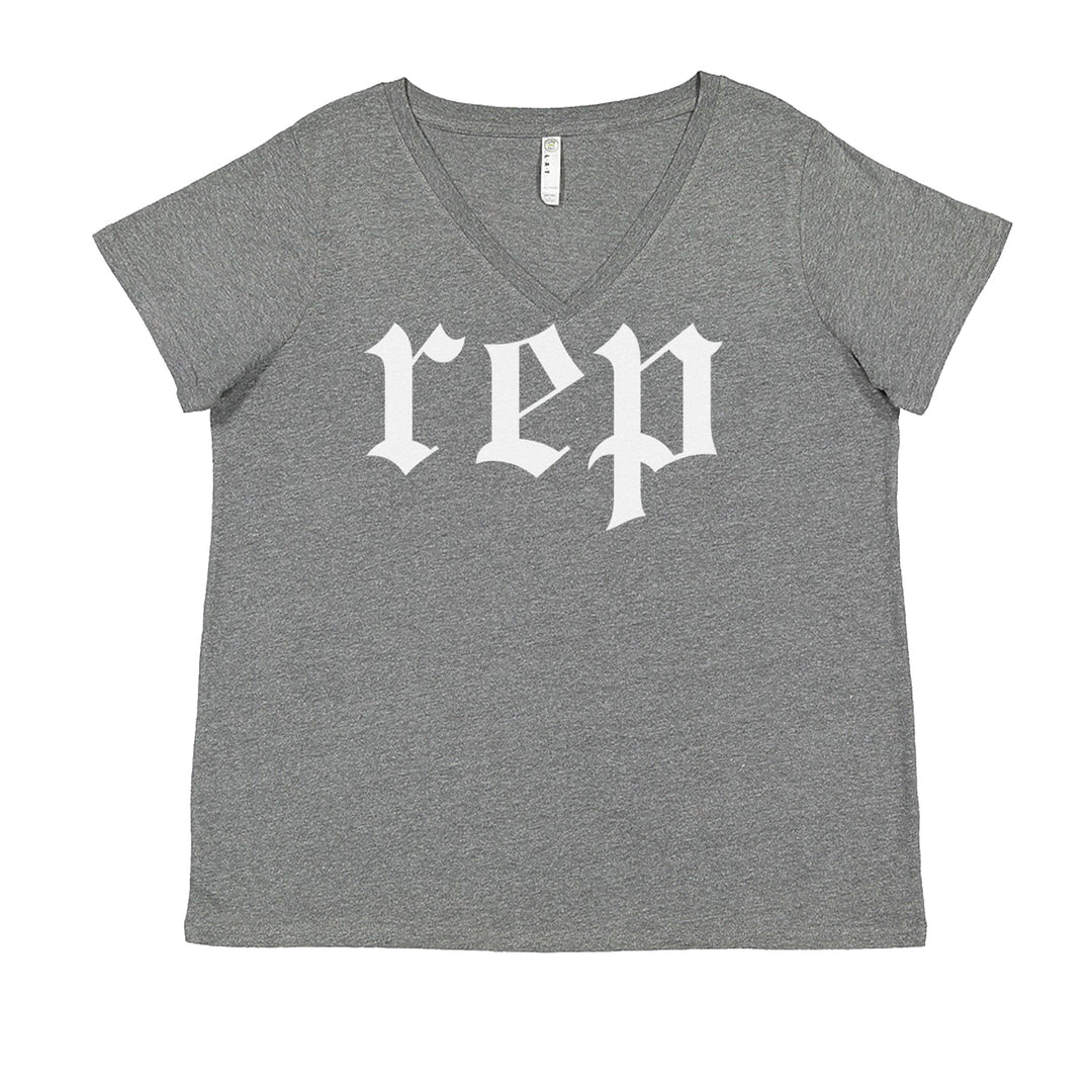 REP Reputation Eras Music Lover Gift Fan Favorite Ladies V-Neck T-shirt Heather Grey