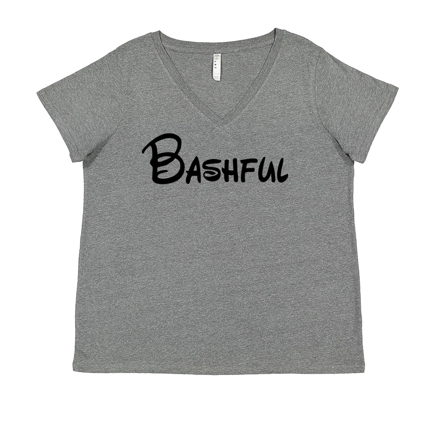 Bashful - 7 Dwarfs Costume Ladies V-Neck T-shirt Heather Grey