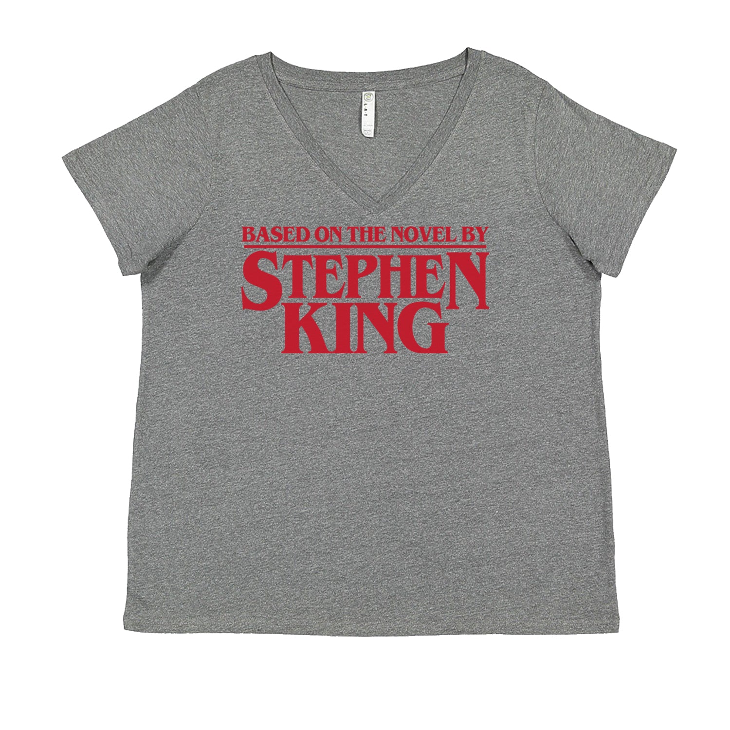 Based On The Novel By Stephen King Ladies V-Neck T-shirt Heather Grey