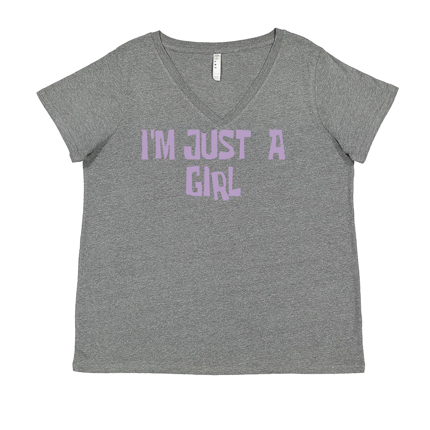 I'm Just A Girl Guts Music Ladies V-Neck T-shirt Heather Grey