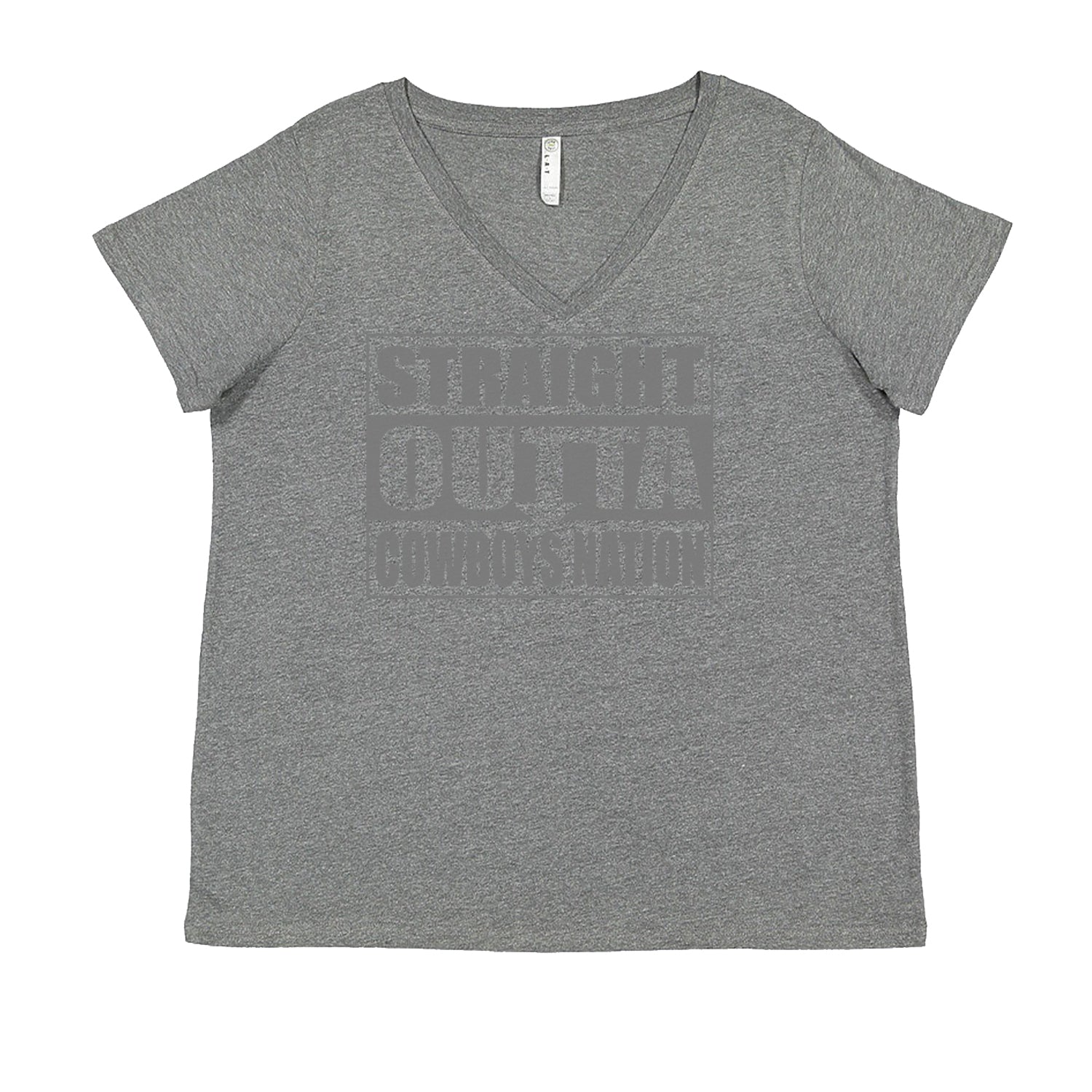 Straight Outta Cowboys Nation   Ladies V-Neck T-shirt Heather Grey