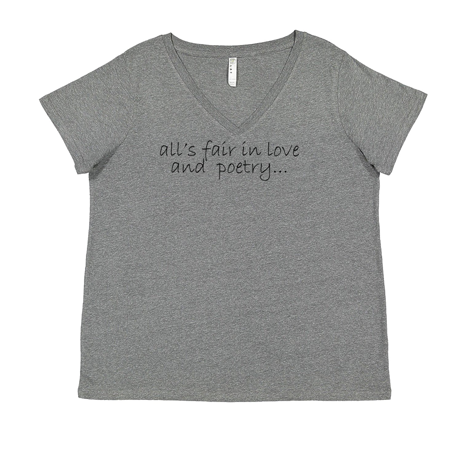 All's Fair In Love And Poetry TTPD Poets Department Ladies V-Neck T-shirt Heather Grey