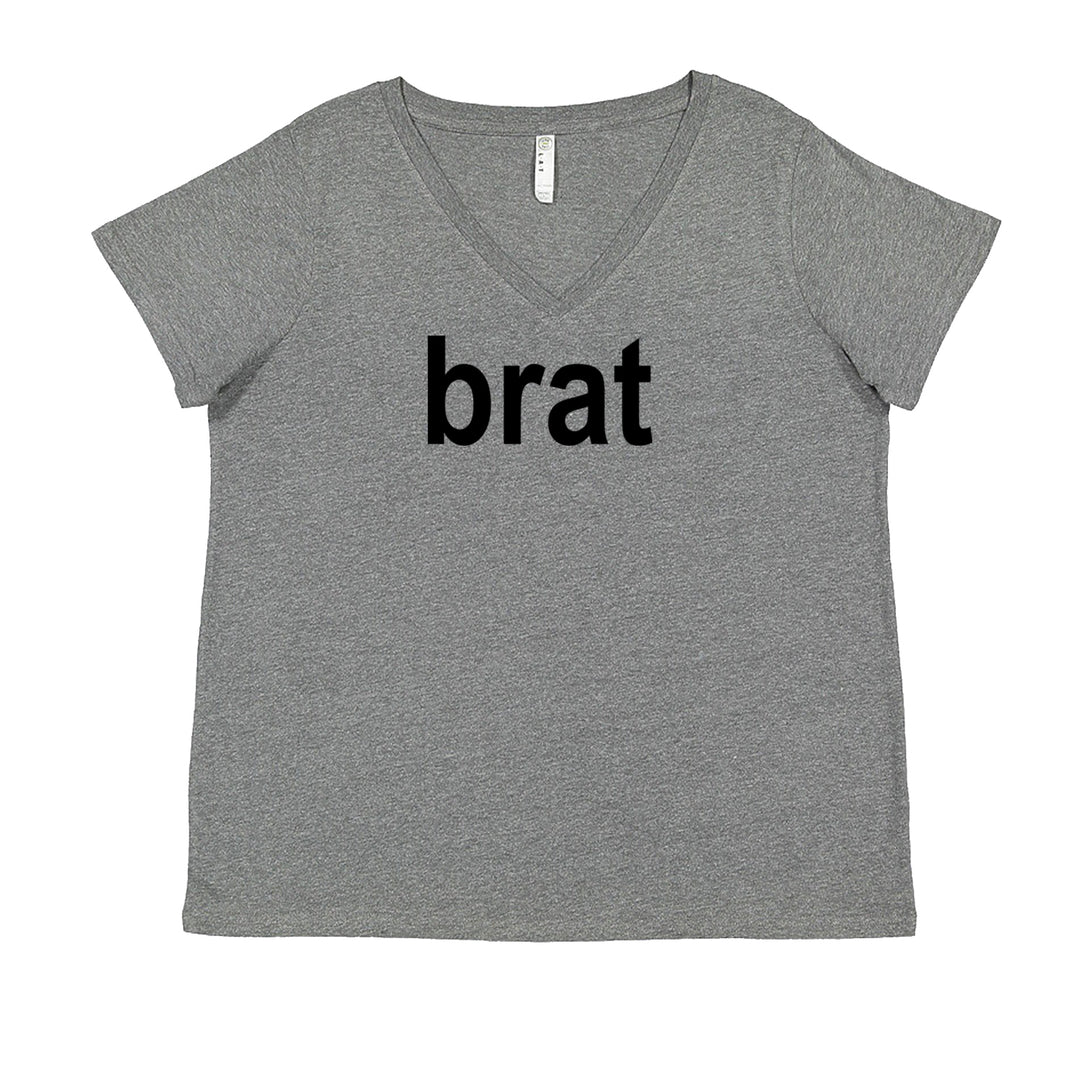Brat Lime Green I'm So Julia Ladies V-Neck T-shirt Heather Grey