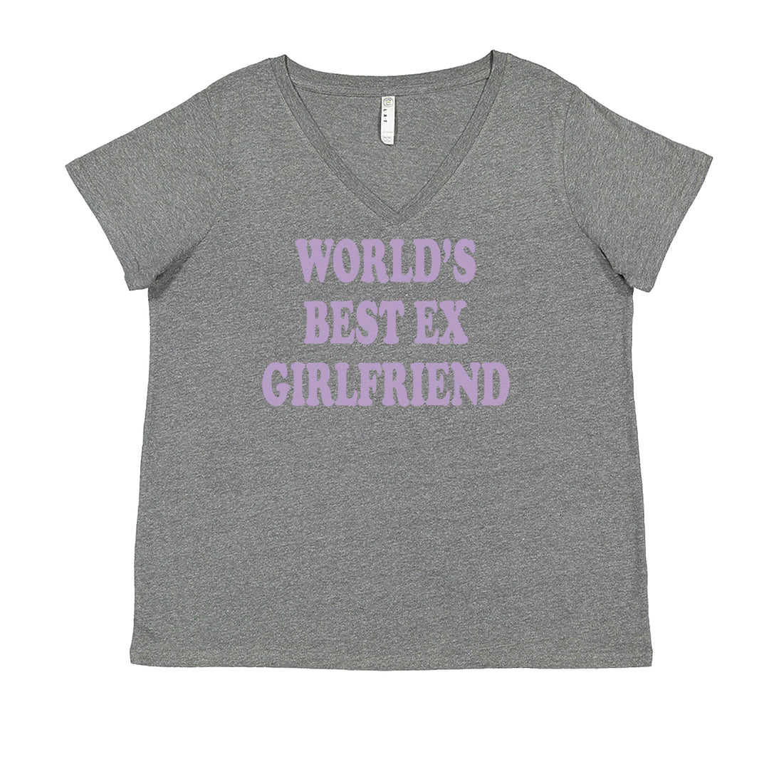 World's Best Ex Girlfriend Y2K Revenge Ladies V-Neck T-shirt Heather Grey