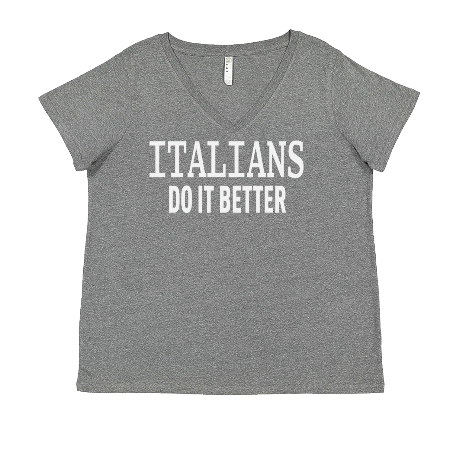 Italians Do It Better 80's Retro Celebration Ladies V-Neck T-shirt Heather Grey