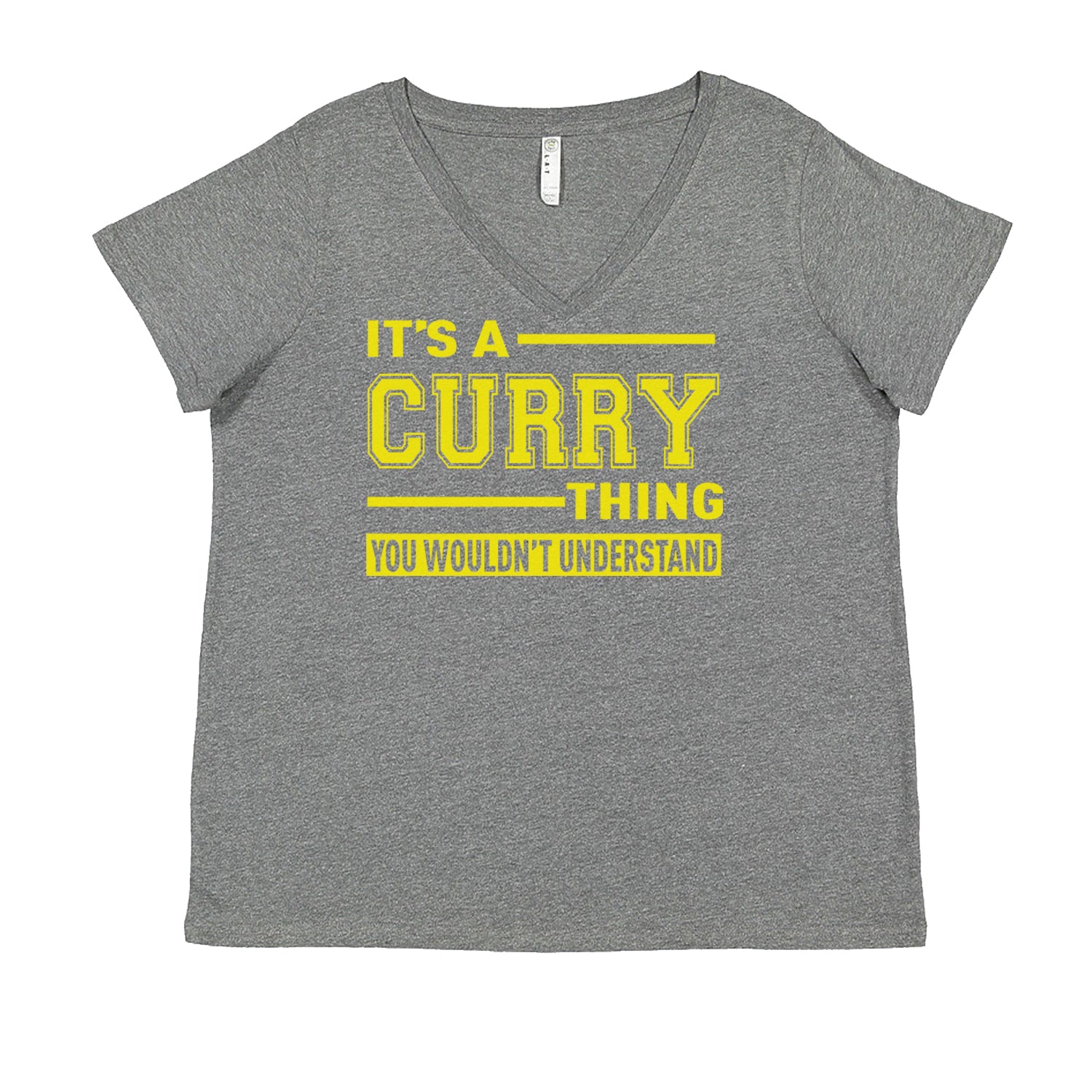 It's A Curry Thing, You Wouldn't Understand Basketball Ladies V-Neck T-shirt Heather Grey