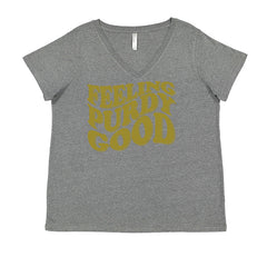 Feeling Purdy Good San Francisco Ladies V-Neck T-shirt Heather Grey