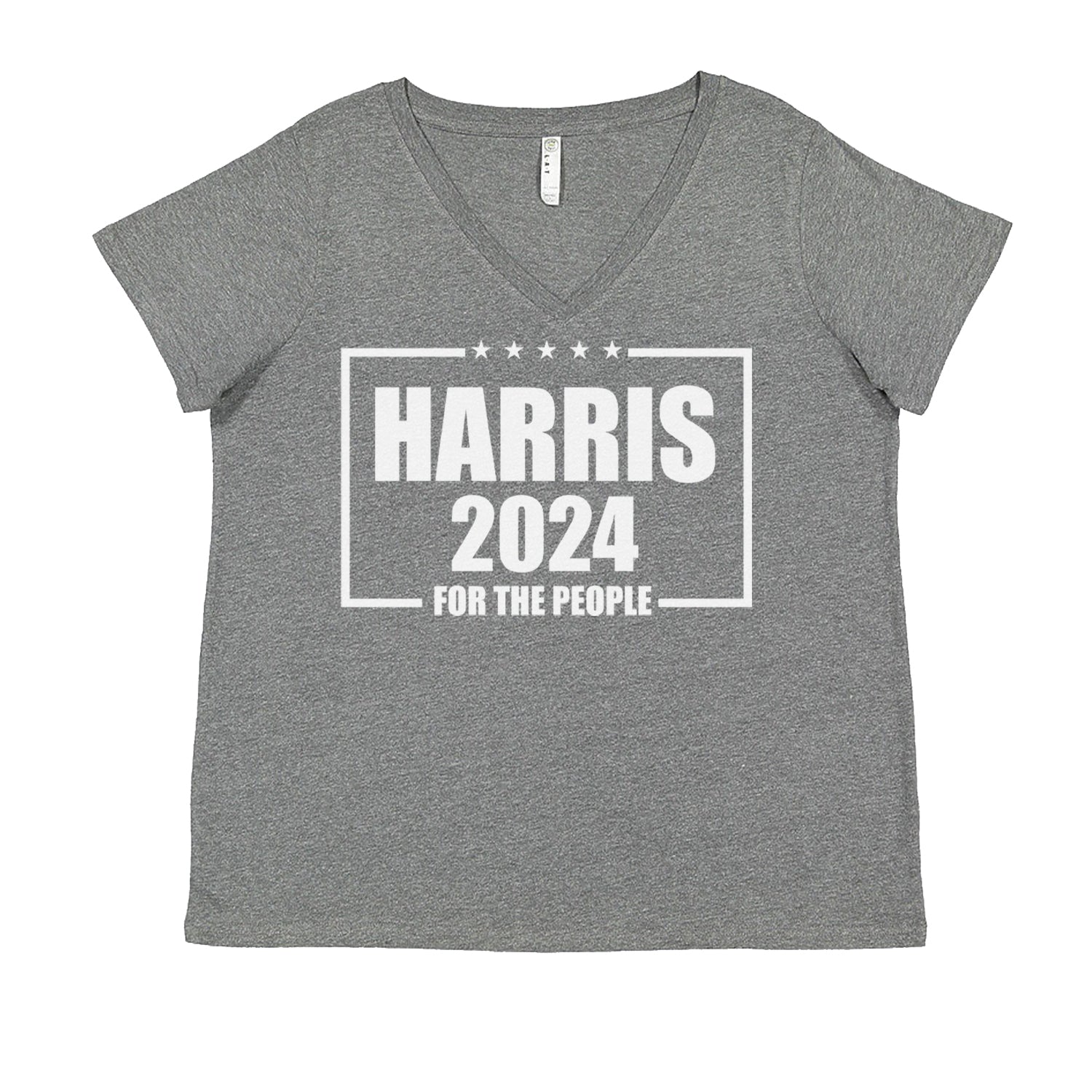 Harris 2024 - Vote For Kamala For President Ladies V-Neck T-shirt Heather Grey