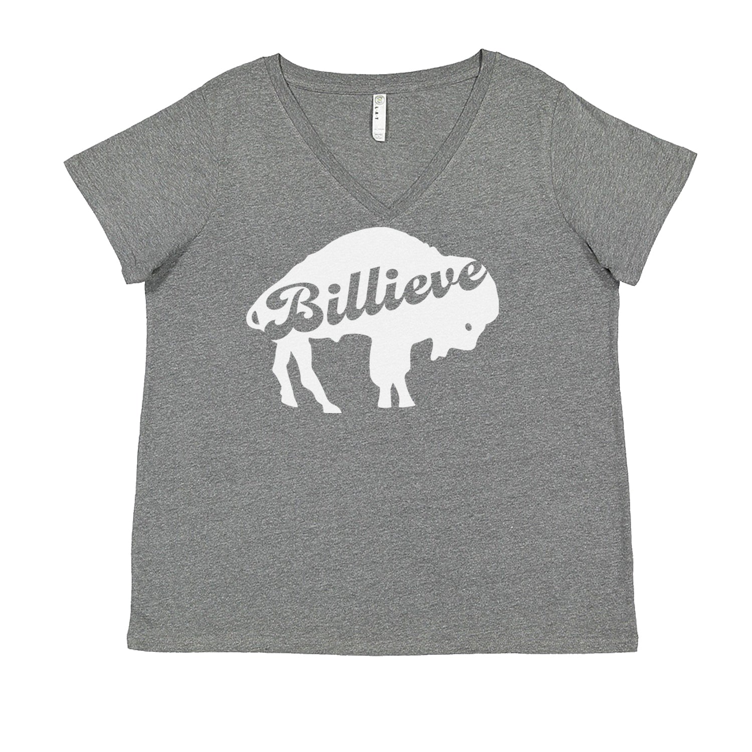 Billieve Bills Mafia Ladies V-Neck T-shirt Heather Grey