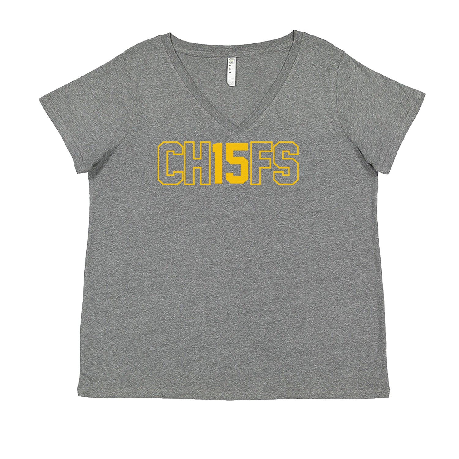 Ch15fs Chief 15 Shirt Ladies V-Neck T-shirt Heather Grey