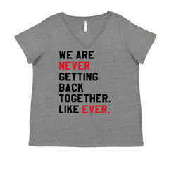 We Are Never Getting Back Together TTPD Eras Outfit Ladies V-Neck T-shirt Heather Grey