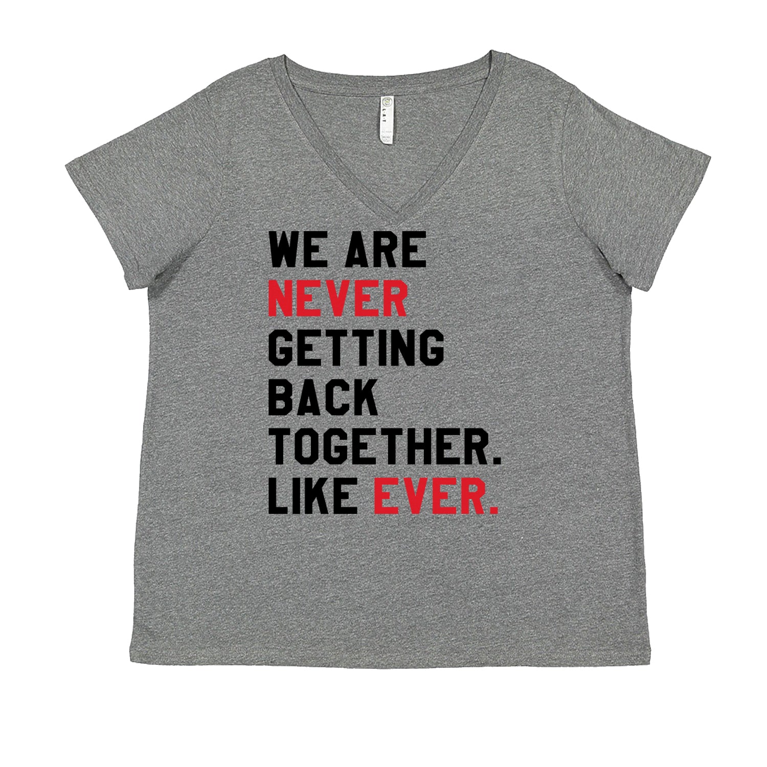 We Are Never Getting Back Together TTPD Eras Outfit Ladies V-Neck T-shirt Heather Grey