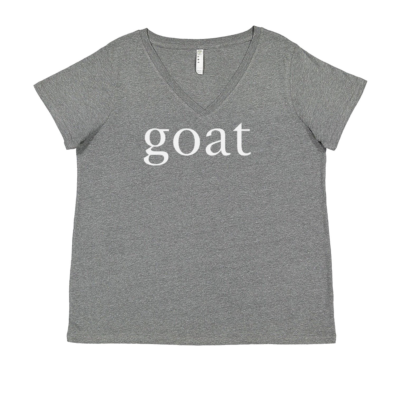 GOAT - Greatest Of All Time  Ladies V-Neck T-shirt Heather Grey
