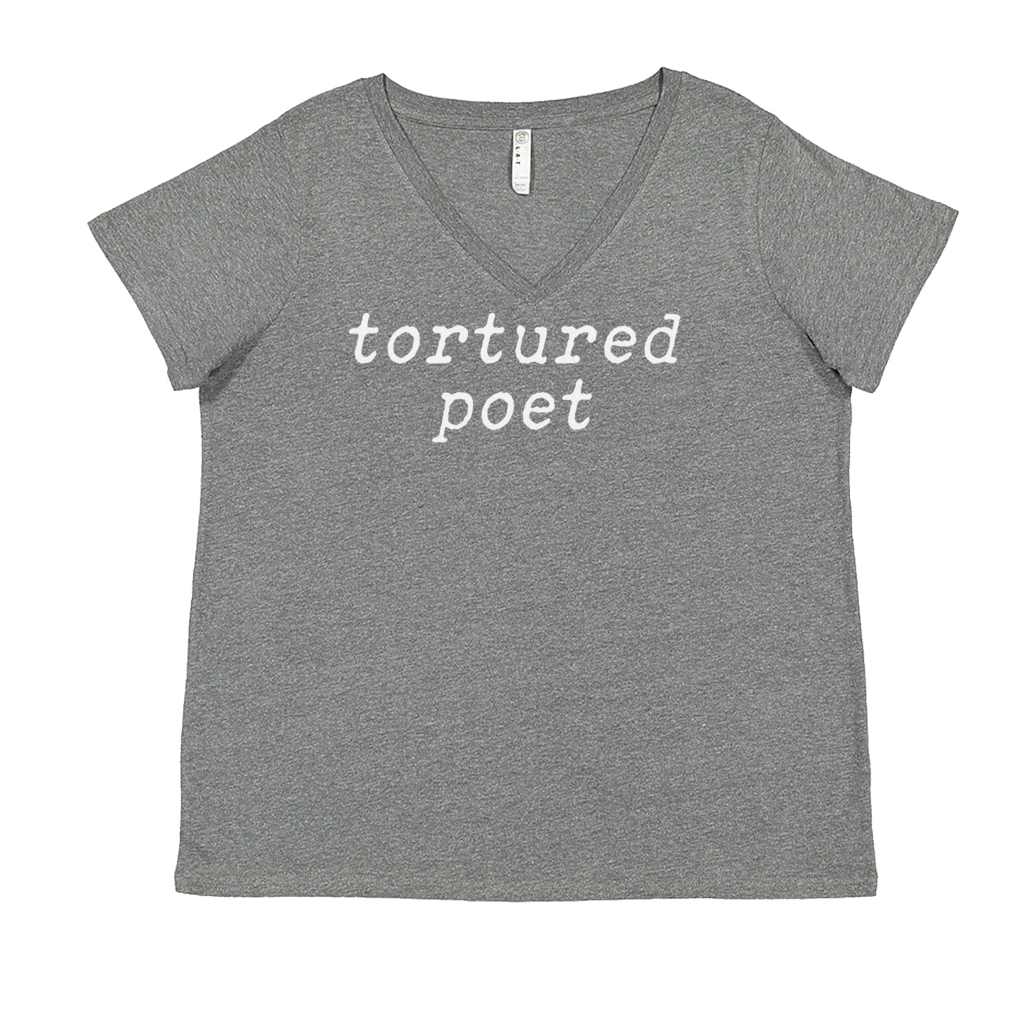 Tortured Poet Chairman Ladies V-Neck T-shirt Heather Grey