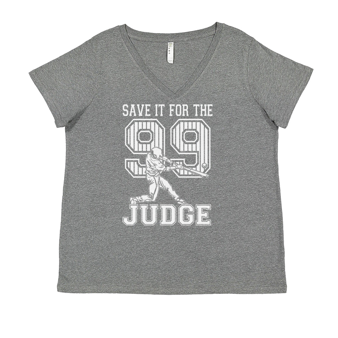 Save It For The Judge 99  Ladies V-Neck T-shirt Heather Grey