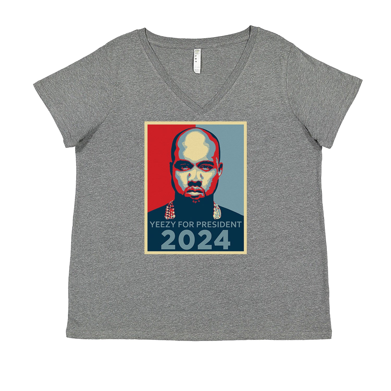 Yeezus For President Vote for Ye Ladies V-Neck T-shirt Heather Grey