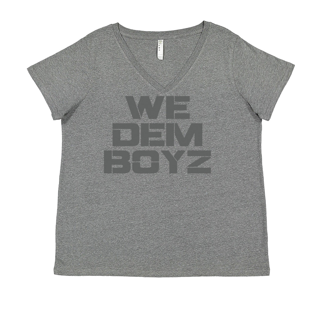 WE Dem Boys Dallas  Ladies V-Neck T-shirt Heather Grey