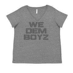 WE Dem Boys Dallas  Ladies V-Neck T-shirt Heather Grey