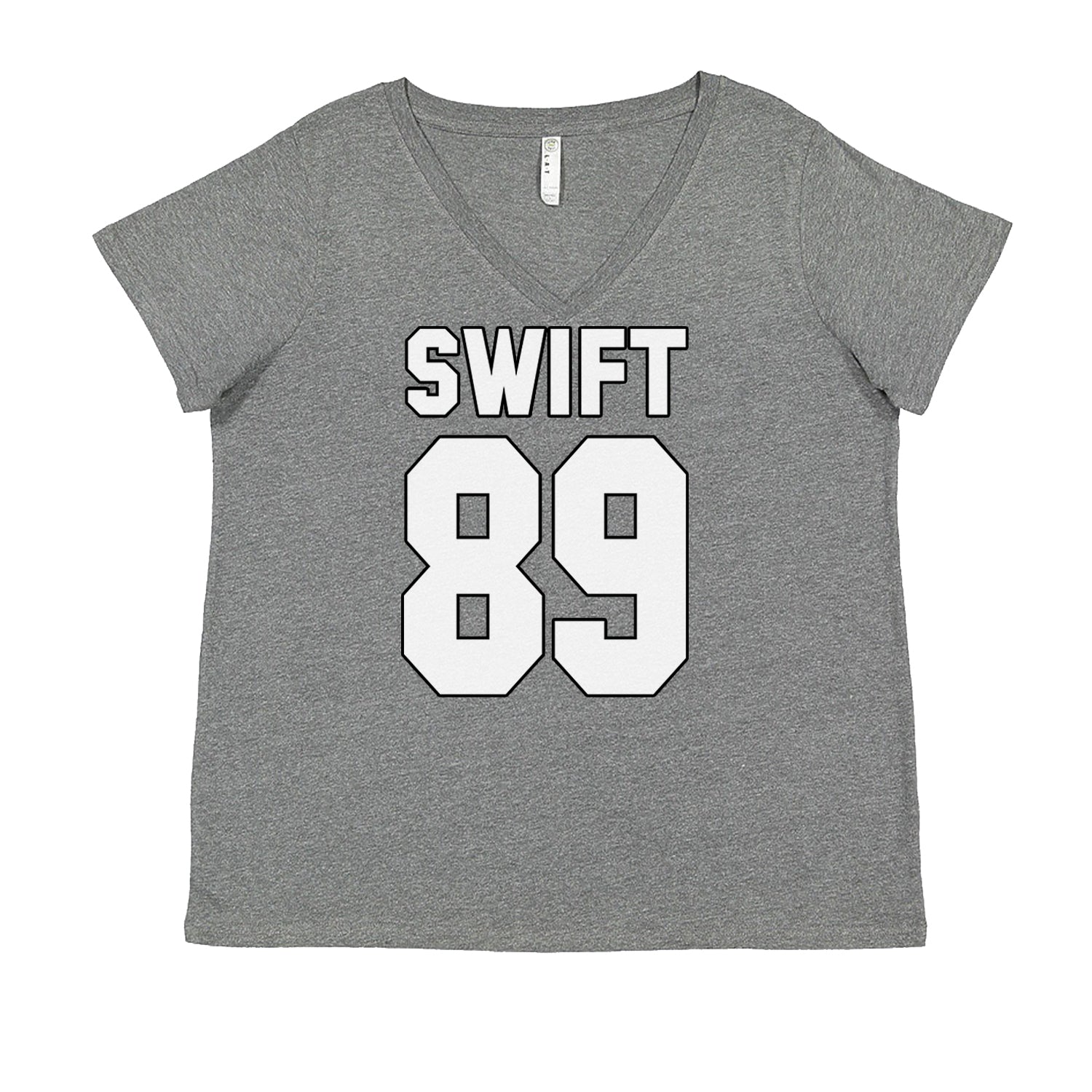 Swift 89 Birth Year Music Fan Era Poets Department Lover Ladies V-Neck T-shirt Heather Grey