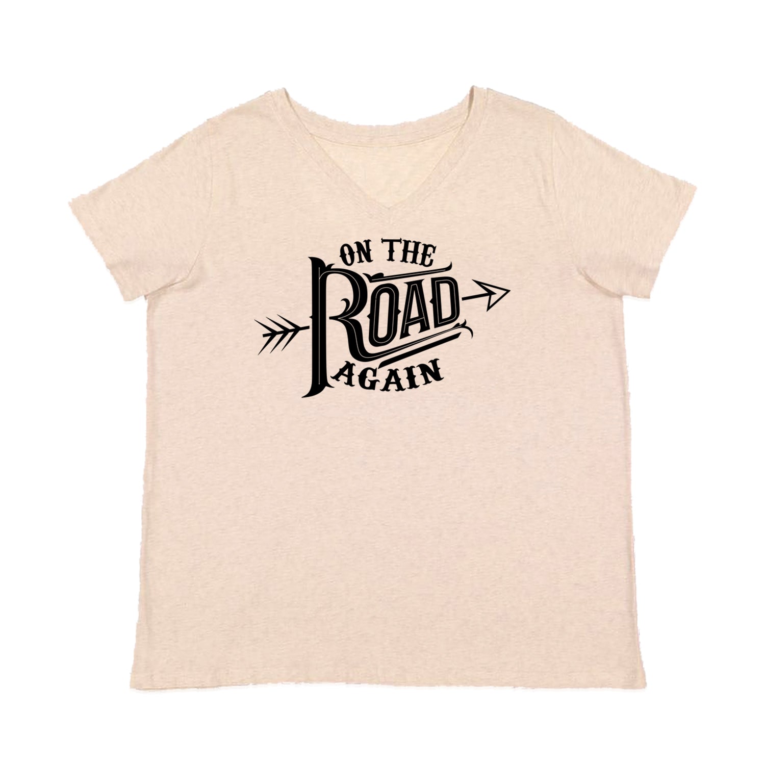 On The Road Again Hippy Country Music Womens Plus Size V-Neck T-shirt