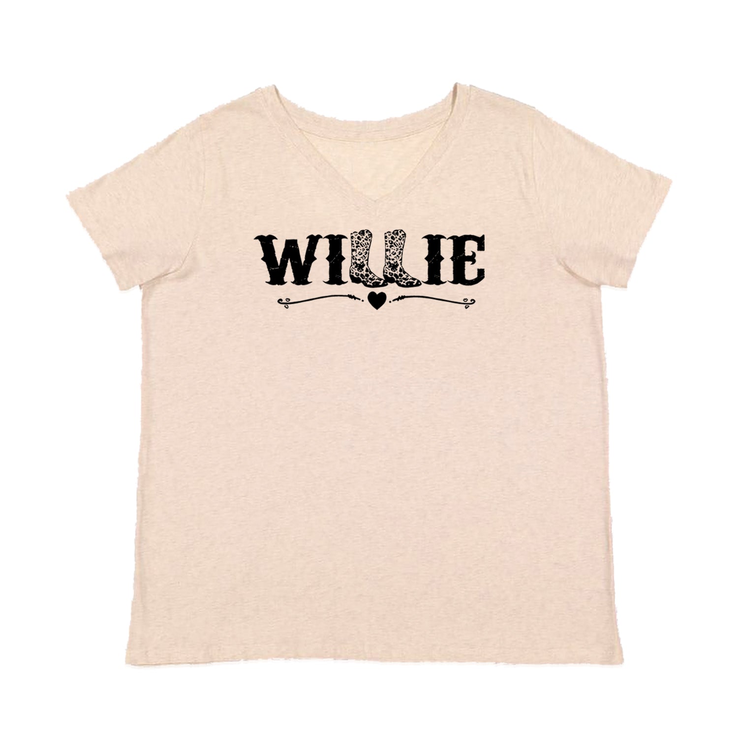 Willie Cowboy Boots Hippy Country Music Womens Plus Size V-Neck T-shirt