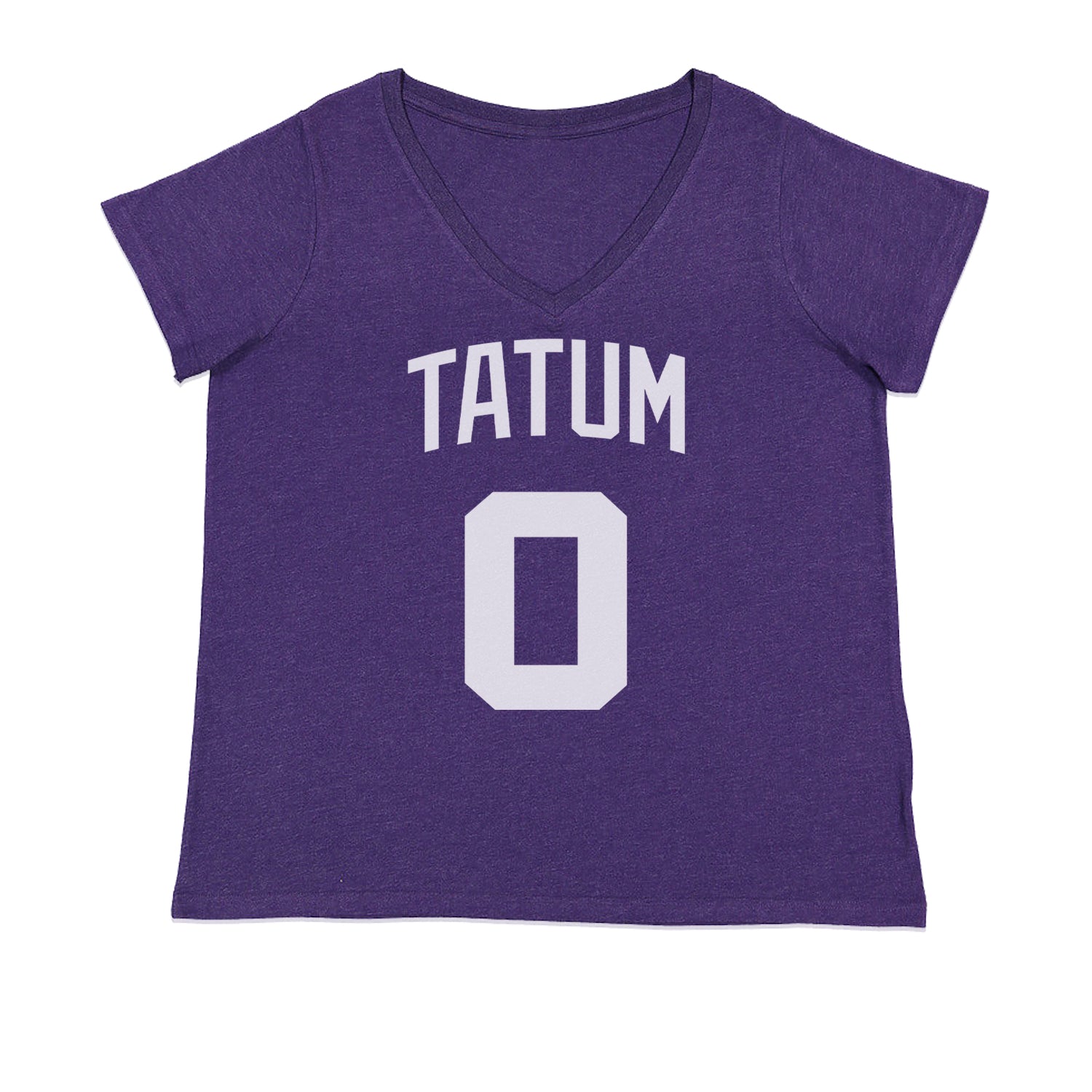 Tatum #0 Boston Basketball Ladies V-Neck T-shirt Purple