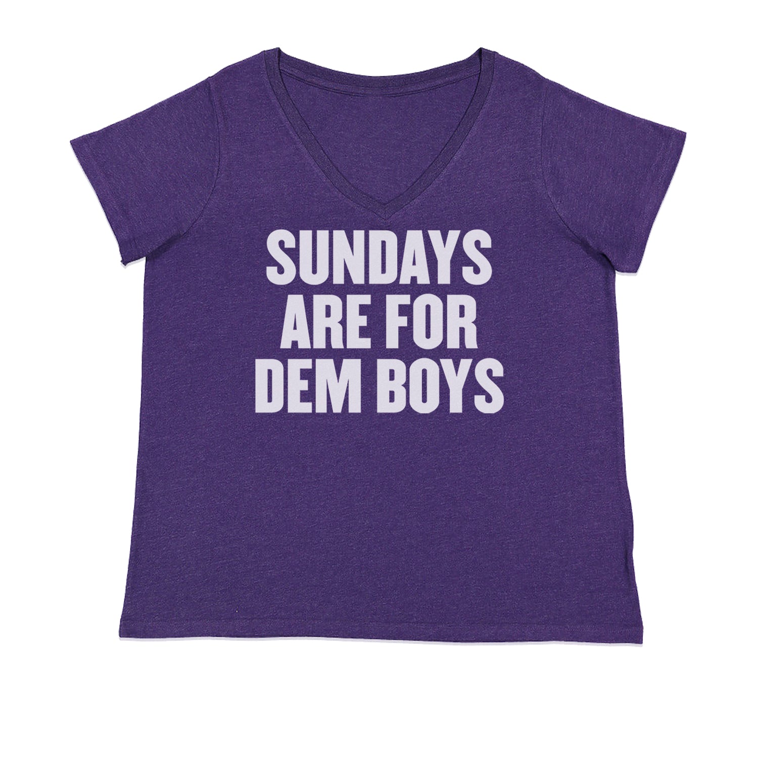 Sundays Are For Dem Boys Ladies V-Neck T-shirt Purple