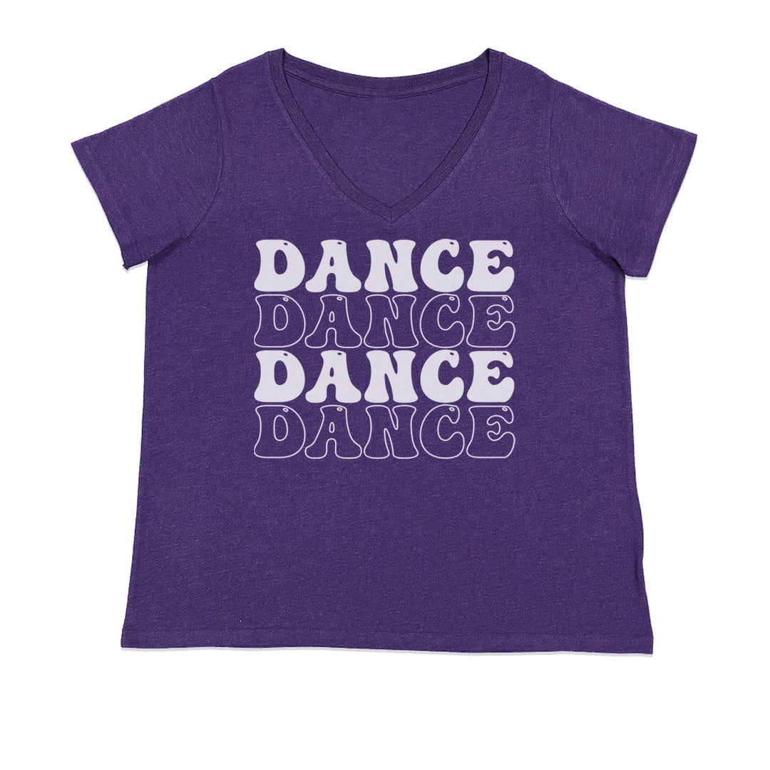 Dance Dance Dance Dance Ladies V-Neck T-shirt Purple