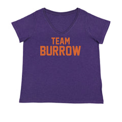 Team Burrow Cincinnati Ladies V-Neck T-shirt Purple