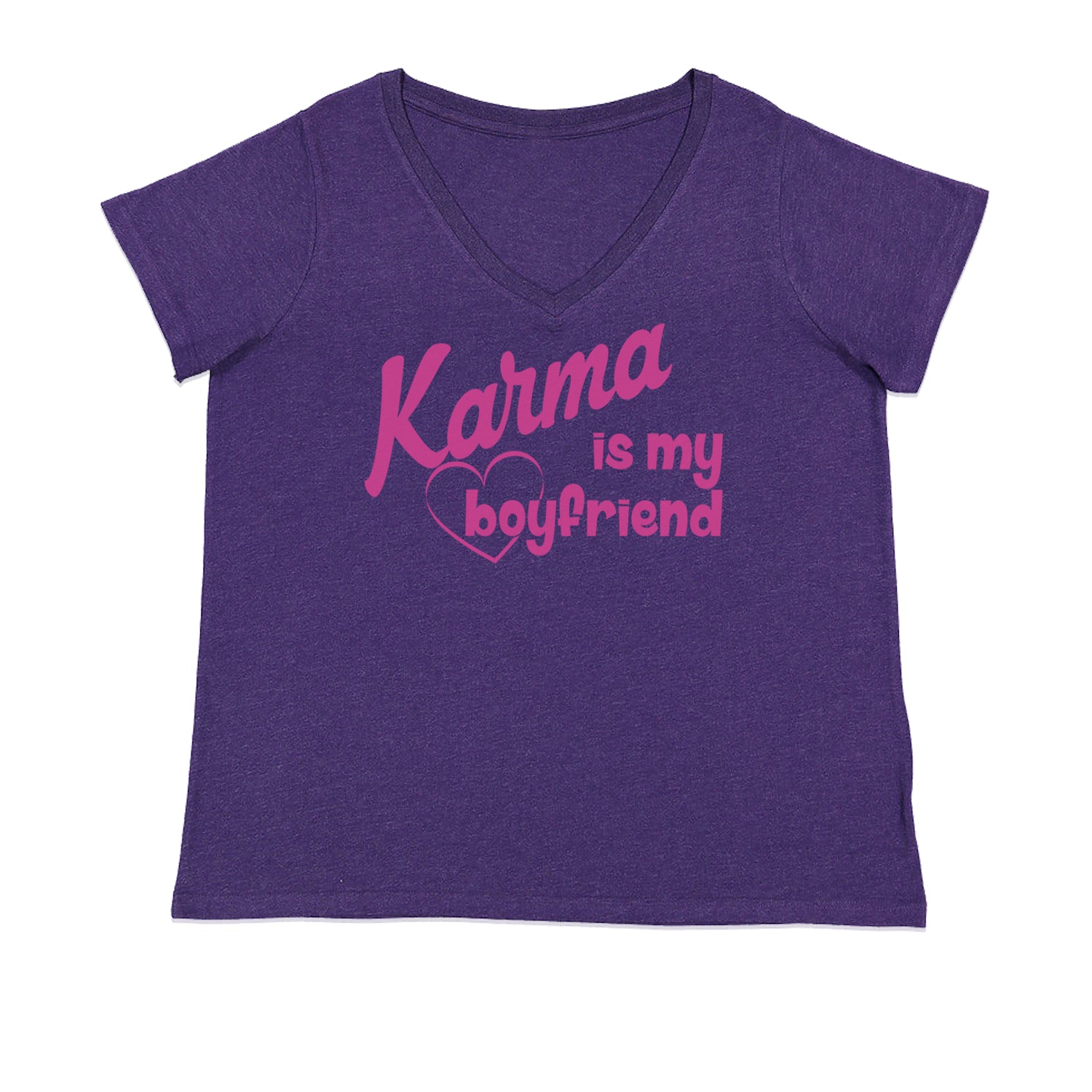 Karma Is My Boyfriend Midnight Eras  Ladies V-Neck T-shirt Purple