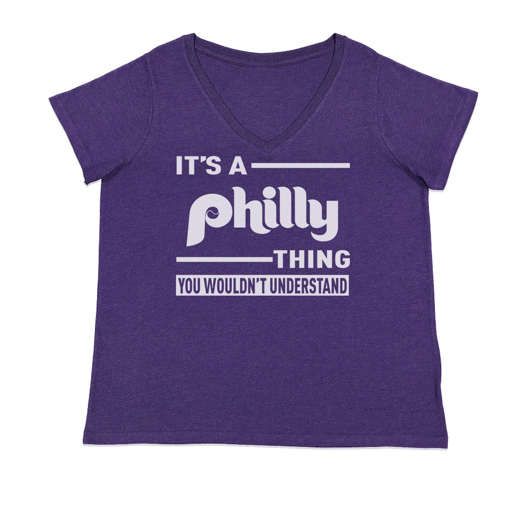 It's A Philly Thing, You Wouldn't Understand Ladies V-Neck T-shirt Purple