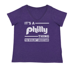 It's A Philly Thing, You Wouldn't Understand Ladies V-Neck T-shirt Purple