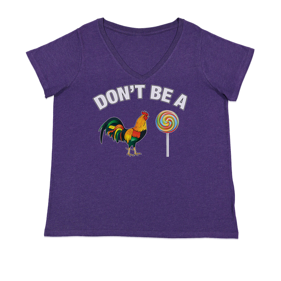 Don't Be A C-ck Sucker Funny Sarcastic Ladies V-Neck T-shirt Purple