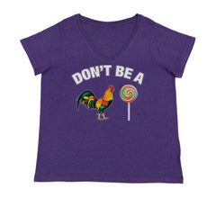 Don't Be A C-ck Sucker Funny Sarcastic Ladies V-Neck T-shirt Purple