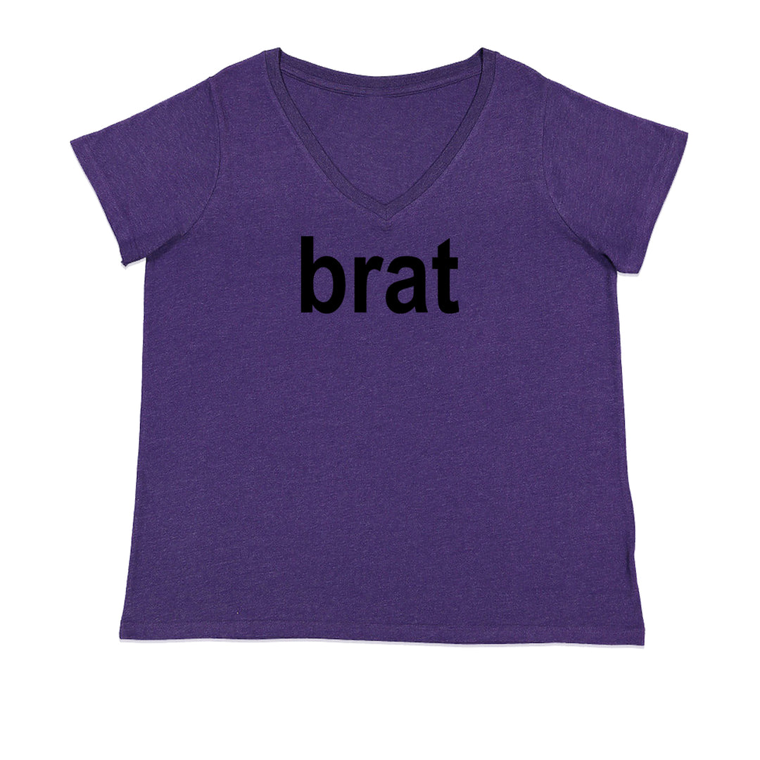 Brat Lime Green I'm So Julia Ladies V-Neck T-shirt Purple