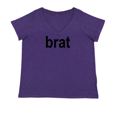 Brat Lime Green I'm So Julia Ladies V-Neck T-shirt Purple