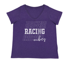 Racing Vibes Ladies V-Neck T-shirt Purple