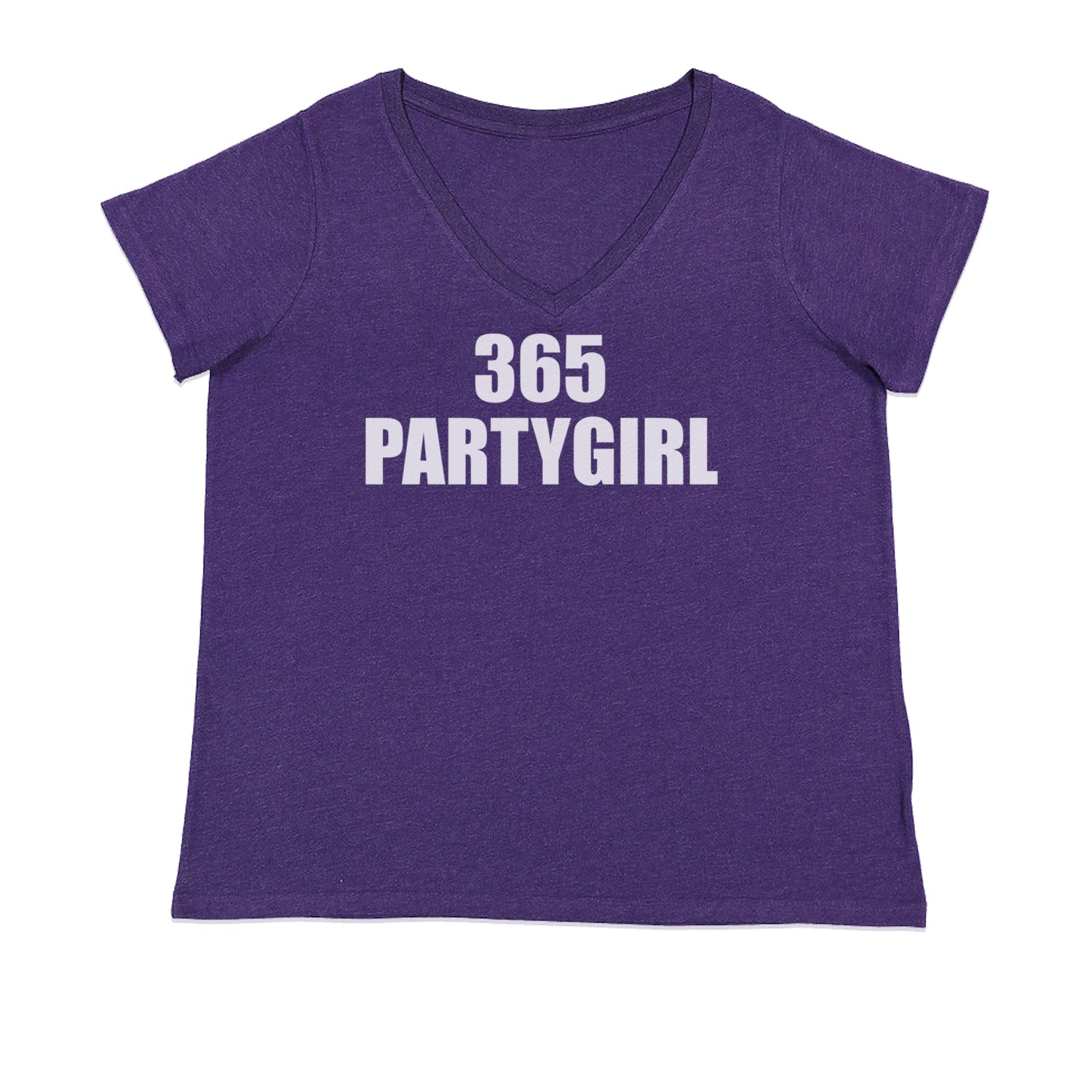 365 Party Girl Brat Girl Summer Ladies V-Neck T-shirt Purple