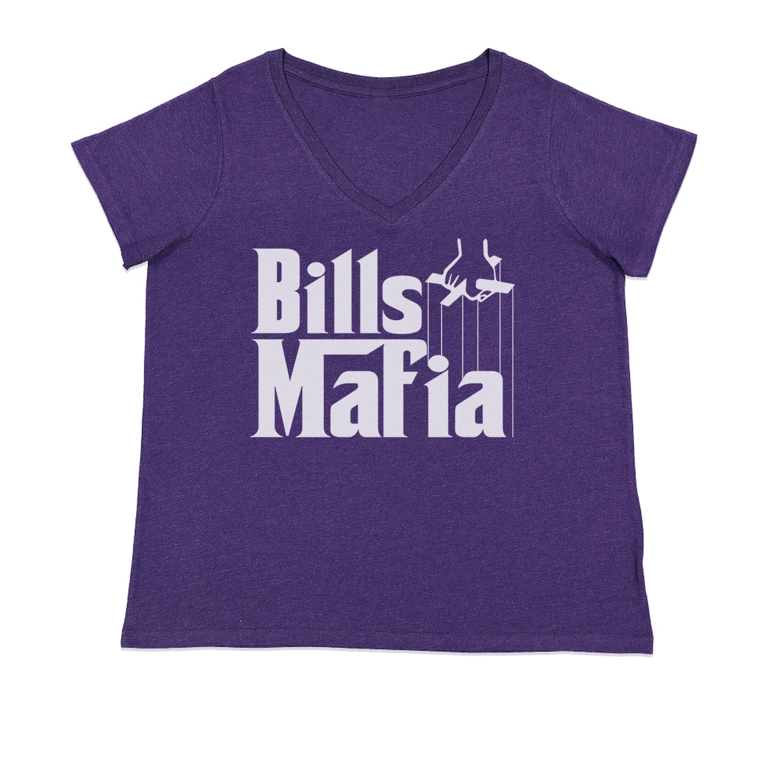 Mafia Bills Mafia Godfather Ladies V-Neck T-shirt Purple