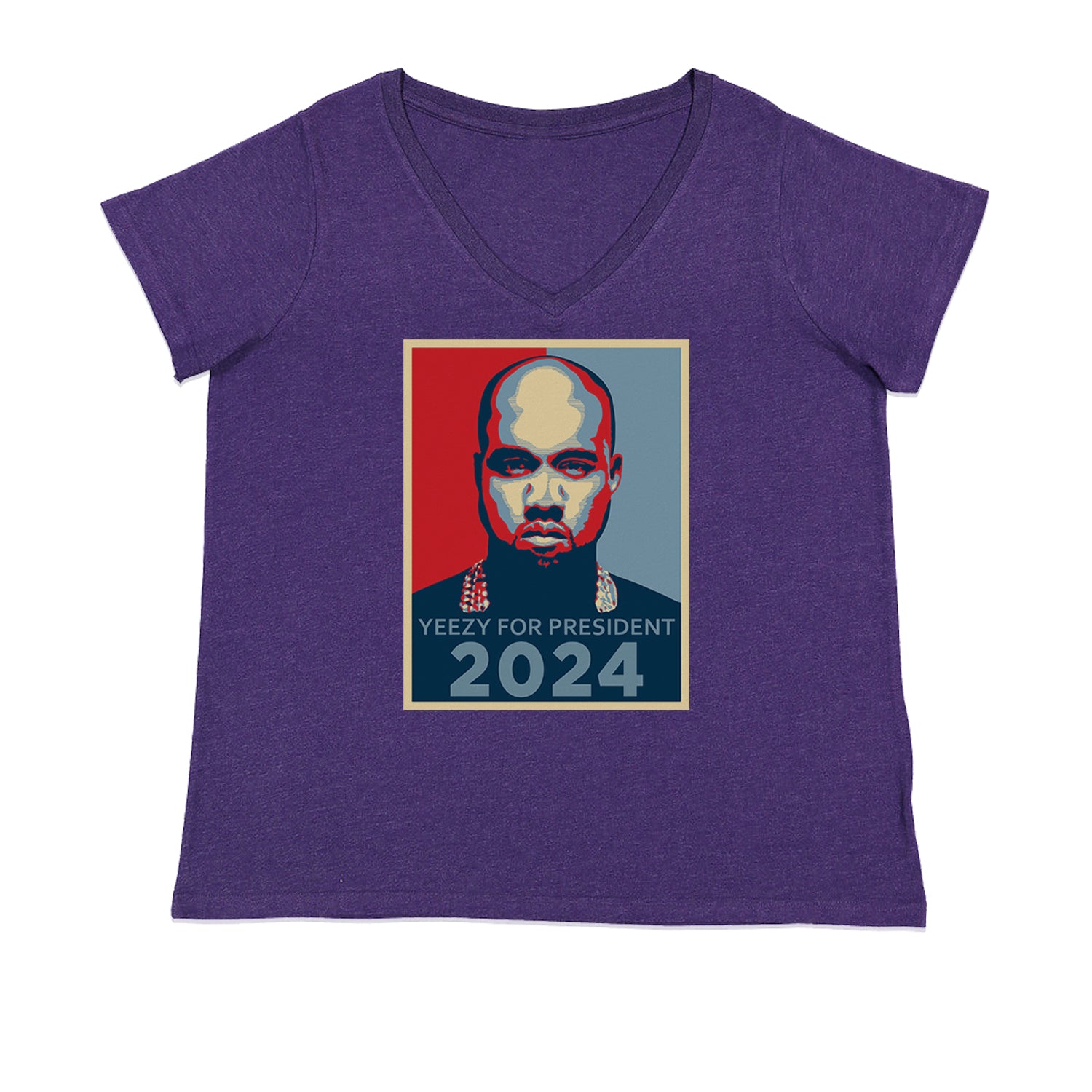 Yeezus For President Vote for Ye Ladies V-Neck T-shirt Purple